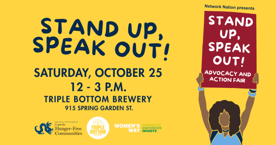 Stand Up, Speak Out! Advocacy and Action Fair! Saturday, October 25, 12-3 p.m., Triple Bottom Brewery